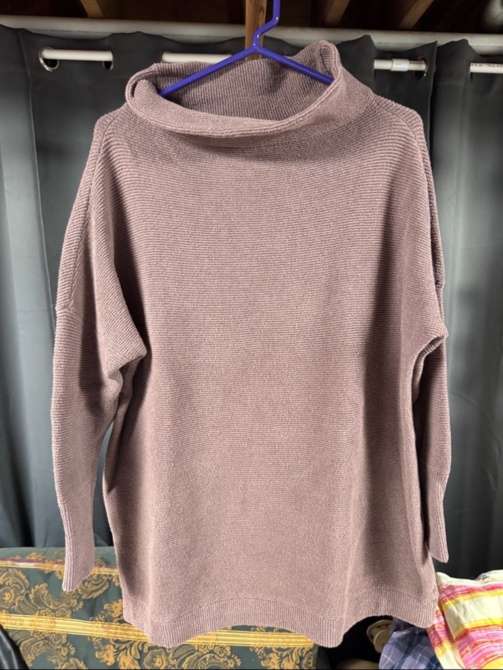 Free People Mauve Turtleneck Knit Sweater